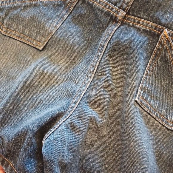 Vintage OLD NAVY BLUE JEANS Shorts Size 12- Made Mexico- Tulip Poket - Picture 9 of 14